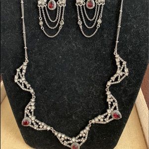 C + I Chandelier statement necklace and earrings